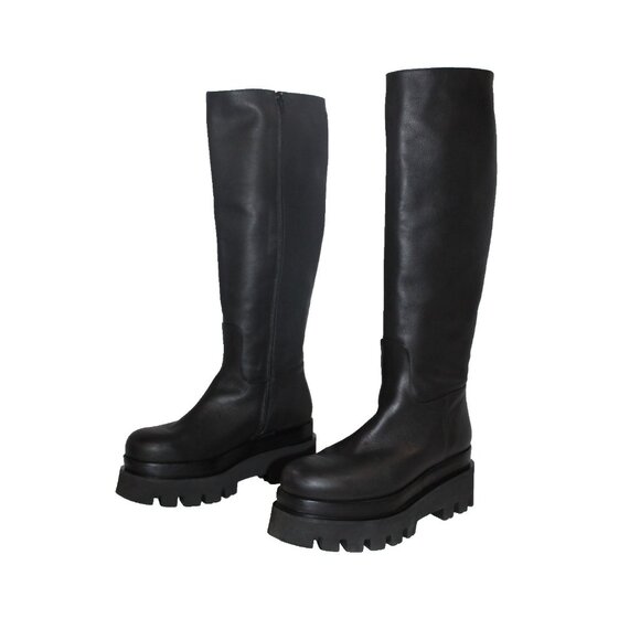 Paloma BARCELO women's Alessia black leather wedge boot Extra Light Spain 40 NEW - Picture 1 of 9